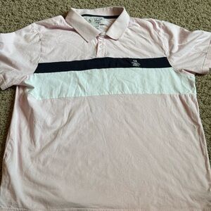 Original Penguin Pink Blue White Polo Shirt Size XL